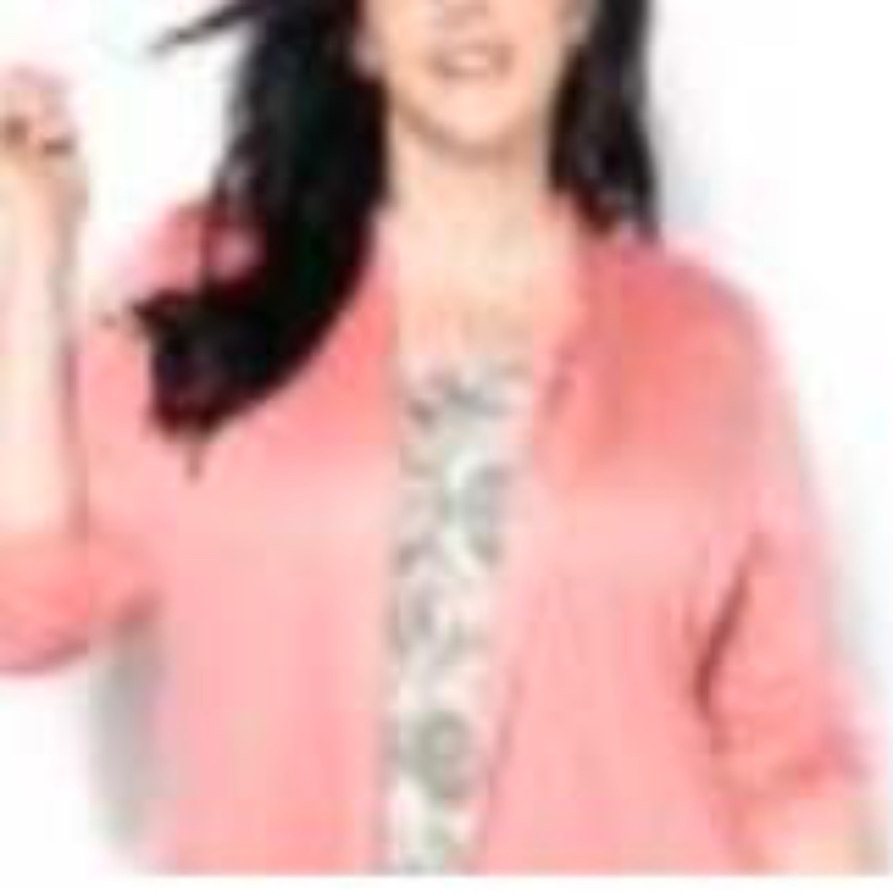 CARDIGAN, ICE PINK, SZ 4X, SOFT KNIT, HIGH LOW HEM, LONG SLEEVES, PENNINGTONS,